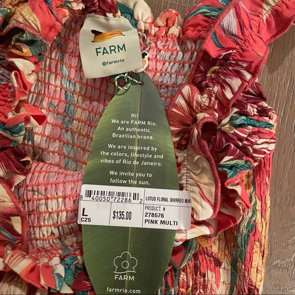 NWT FARM Rio Floral Mini Dress - Picture 5 of 6
